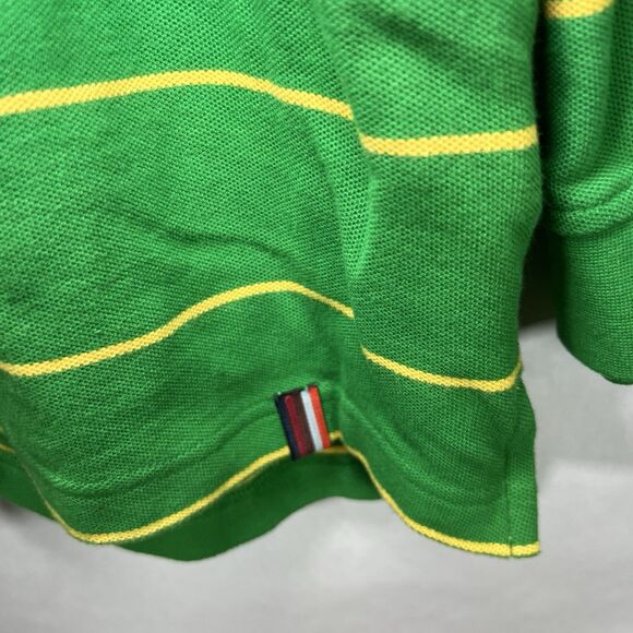 Coogi Long Sleeve Polo Shirt Mens Size 4XL Green Yellow Striped Embroidered VTG - Picture 8 of 16
